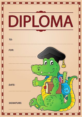 Diploma thematics image 9 - eps10 vector illustration. Stock Photo - Budget Royalty-Free & Subscription, Code: 400-08965814