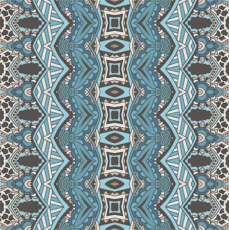 Ethnic folk seamless pattern. Tribal art print. Colorful border background texture. Stockbilder - Microstock & Abonnement, Bildnummer: 400-08966075