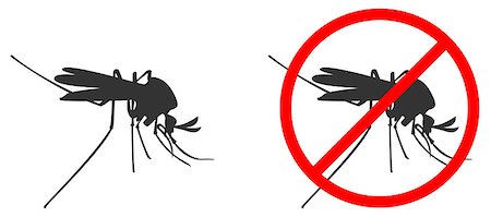 simsearch:400-07712991,k - Black silhouette mosquito drinks blood. Isolated on white vector illustration Stock Photo - Budget Royalty-Free & Subscription, Code: 400-08966167