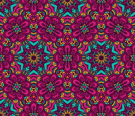 simsearch:400-08997727,k - abstract geometric flower tiles bohemian ethnic seamless vector pattern ornamental. Hand drawn graphic print Photographie de stock - Aubaine LD & Abonnement, Code: 400-08966170