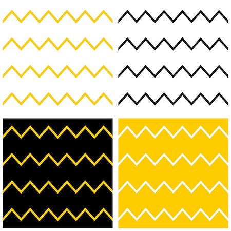 simsearch:400-08675660,k - Tile chevron vector pattern set with yellow, white and black zig zag background Stock Photo - Budget Royalty-Free & Subscription, Code: 400-08966254