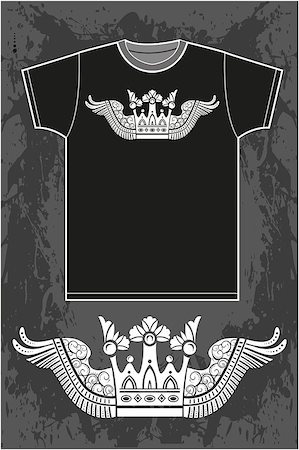 Black short sleeved T-shirt with a crown Foto de stock - Super Valor sin royalties y Suscripción, Código: 400-08966273