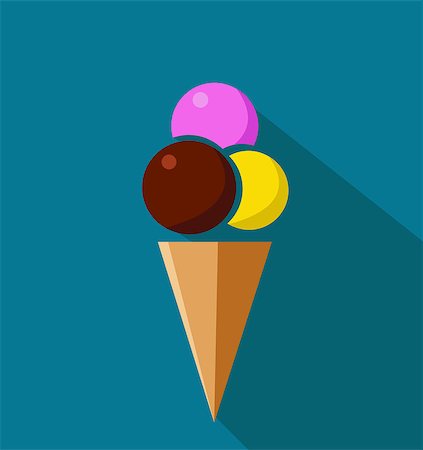 strawberry vanilla chocolate ice cream - Ice Cream vector illustration Stock Photo - Budget Royalty-Free & Subscription, Code: 400-08966321