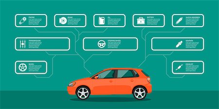 dhai_halud (artist) - infographic template with car and car parts icons, service and repair concept Stockbilder - Microstock & Abonnement, Bildnummer: 400-08966344