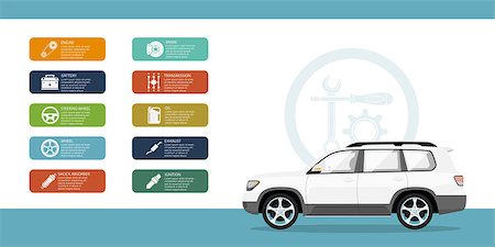 dhai_halud (artist) - infographic template with car and car parts icons, service and repair concept Stockbilder - Microstock & Abonnement, Bildnummer: 400-08966345