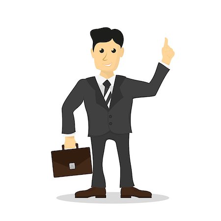 simsearch:400-08649785,k - Picture of man dressed in suit with brief case in hand, office worker, businessman, flat style illustration Stock Photo - Budget Royalty-Free & Subscription, Code: 400-08966351