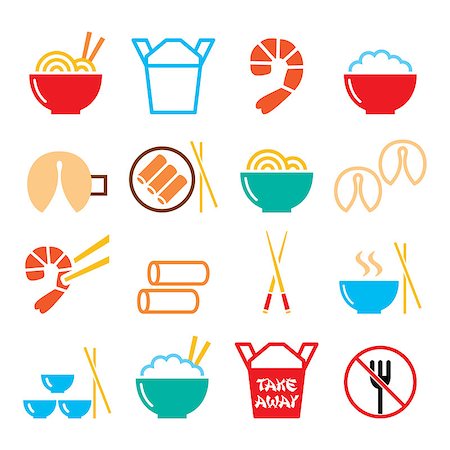 Vector icons set of food from China isolated on white Foto de stock - Royalty-Free Super Valor e Assinatura, Número: 400-08966378