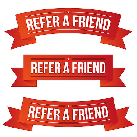 Refer a Friend ribbon vector Foto de stock - Super Valor sin royalties y Suscripción, Código: 400-08966473