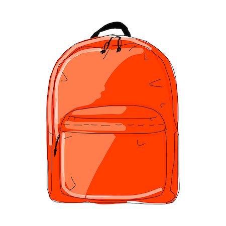 fashion illustration pockets - Backpack mockup, sketch for your design. Vector illustration Stock Photo - Budget Royalty-Free & Subscription, Code: 400-08966680