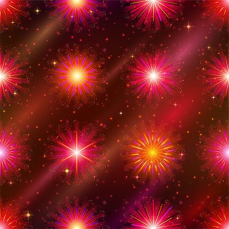 simsearch:400-08553045,k - Firework background seamless of red, orange and pink colors. Pattern for holiday design. Eps10, contains transparencies. Vector Foto de stock - Super Valor sin royalties y Suscripción, Código: 400-08966713