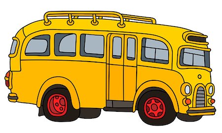 simsearch:400-08966942,k - Hand drawing of a funny retro yellow school bus Stock Photo - Budget Royalty-Free & Subscription, Code: 400-08966927