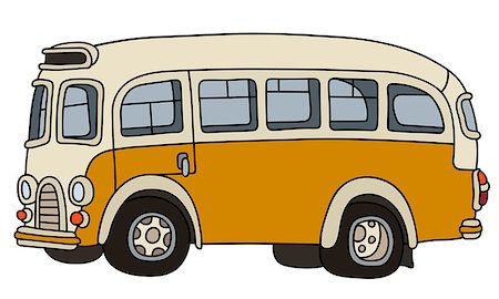 simsearch:400-08966942,k - Hand drawing of a classic yellow and cream bus Stock Photo - Budget Royalty-Free & Subscription, Code: 400-08966929