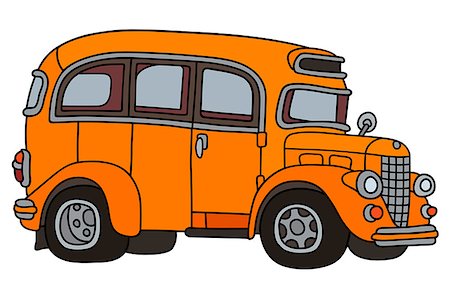 simsearch:400-08966942,k - Hand drawing of a vintage orange bus Stock Photo - Budget Royalty-Free & Subscription, Code: 400-08966944