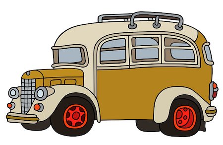 simsearch:400-08966942,k - Hand drawing of a vintage yellow and white bus Stock Photo - Budget Royalty-Free & Subscription, Code: 400-08966943