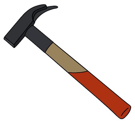 Hand drawing of a classic carpenter hammer Fotografie stock - Microstock e Abbonamento, Codice: 400-08966960