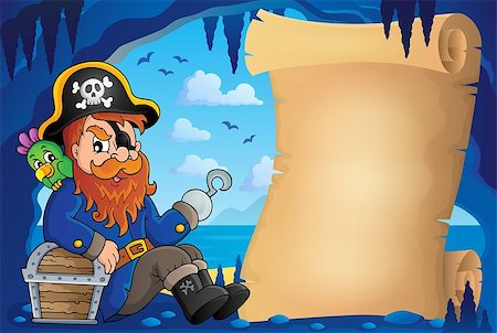 Parchment in pirate cave image 6 - eps10 vector illustration. Stock Photo - Budget Royalty-Free & Subscription, Code: 400-08967075