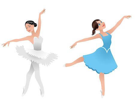 simsearch:400-07302639,k - Vector illustration of a two young ballerinas Stock Photo - Budget Royalty-Free & Subscription, Code: 400-08967448