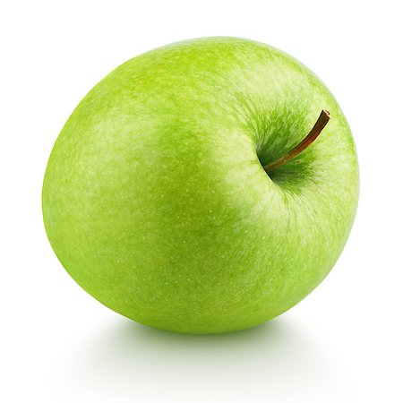 simsearch:400-09066237,k - Single ripe green apple fruit isolated on white background Photographie de stock - Aubaine LD & Abonnement, Code: 400-08967440