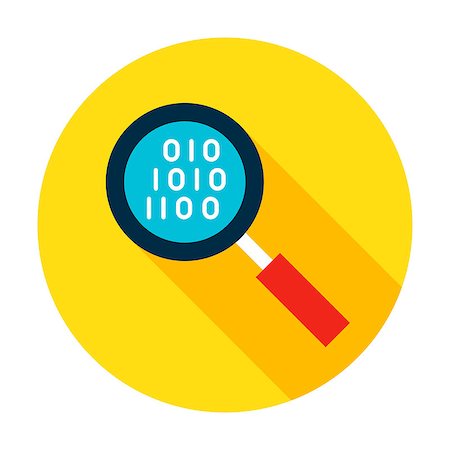 simsearch:400-07916759,k - Data Search Circle Icon. Vector Illustration Flat Style Item with Long Shadow. Photographie de stock - Aubaine LD & Abonnement, Code: 400-08967493