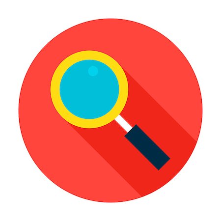 simsearch:400-07916759,k - Search Circle Icon. Vector Illustration Flat Style Item with Long Shadow. Photographie de stock - Aubaine LD & Abonnement, Code: 400-08967513
