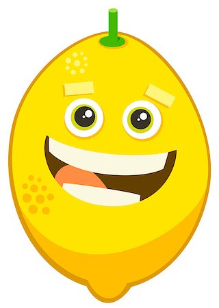 simsearch:400-07829391,k - Cartoon Illustration of Lemon Citrus Fruit Food Object Character Photographie de stock - Aubaine LD & Abonnement, Code: 400-08967781
