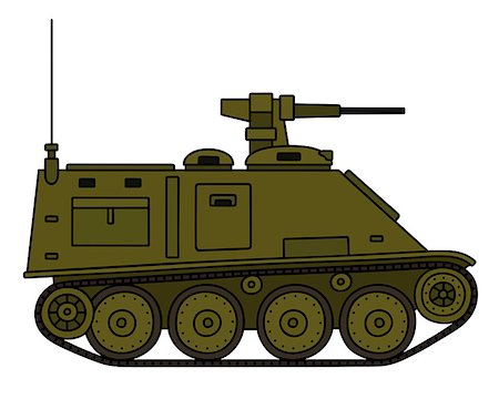 Hand drawing of an olive tracked military vehicle Foto de stock - Super Valor sin royalties y Suscripción, Código: 400-08967856