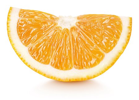 simsearch:400-08900179,k - Ripe wedge of orange citrus fruit isolated on white background. Orange slice with clipping path Photographie de stock - Aubaine LD & Abonnement, Code: 400-08967896