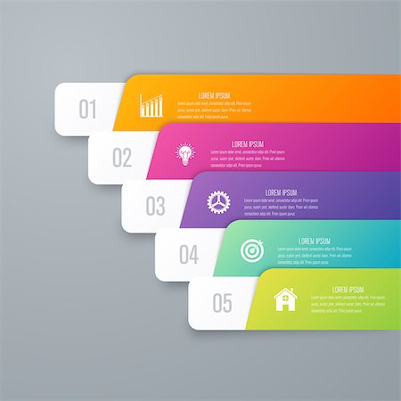 simsearch:400-07423002,k - Infographic template of square elements. Business concept with 5 options, steps, parts, segments. Vector banner for web, timeline infographics, workflow layout, diagram, chart, annual report Stock Photo - Budget Royalty-Free & Subscription, Code: 400-08967969