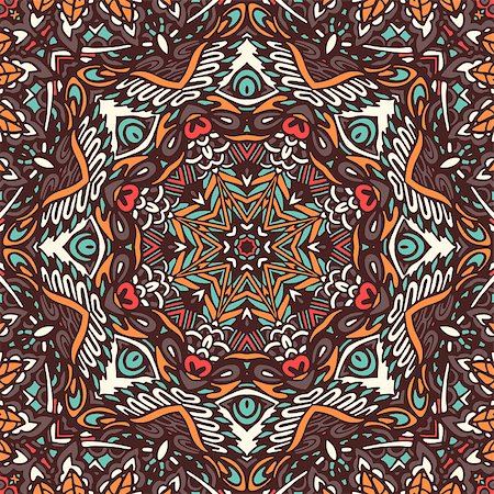 simsearch:400-08959581,k - Abstract Tribal indian mosaic motif seamless pattern. Bohemian Geometric print Stock Photo - Budget Royalty-Free & Subscription, Code: 400-08968166