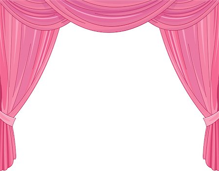 drape palace - Pink curtains on a white background Stock Photo - Budget Royalty-Free & Subscription, Code: 400-08968217