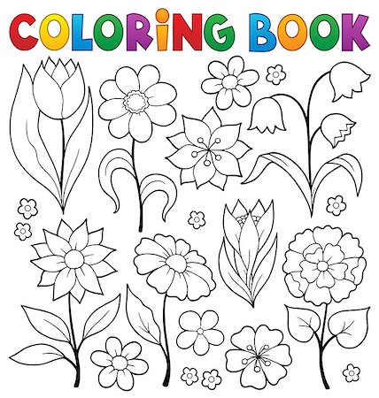 simsearch:400-08076059,k - Coloring book flower topic 2 - eps10 vector illustration. Stock Photo - Budget Royalty-Free & Subscription, Code: 400-08968397