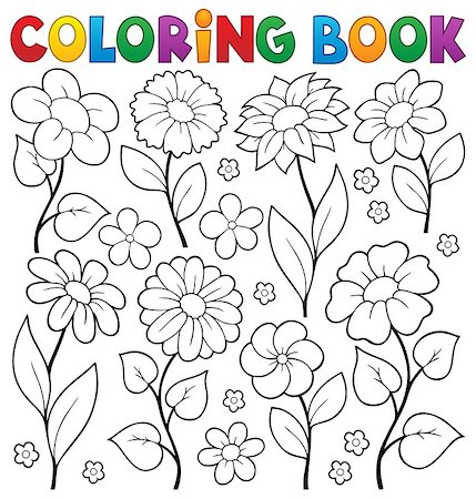 simsearch:400-08076059,k - Coloring book flower topic 3 - eps10 vector illustration. Stock Photo - Budget Royalty-Free & Subscription, Code: 400-08968398