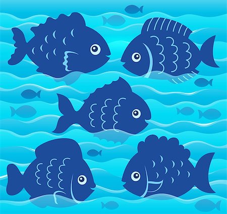 simsearch:400-06639488,k - Water and fish silhouettes image 4 - eps10 vector illustration. Photographie de stock - Aubaine LD & Abonnement, Code: 400-08968434