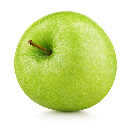 simsearch:400-09066237,k - Single ripe green apple fruit isolated on white background with clipping path Photographie de stock - Aubaine LD & Abonnement, Code: 400-08968457