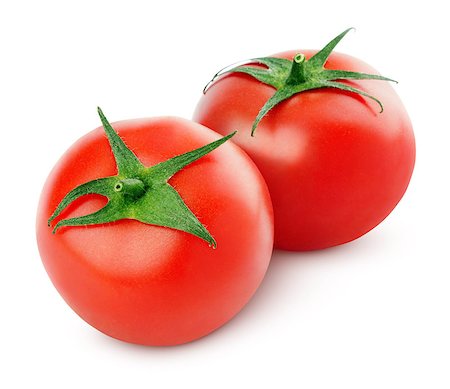 simsearch:400-05147624,k - Ripe two whole red tomatoes isolated on white background. Red tomatoes with clipping path Foto de stock - Super Valor sin royalties y Suscripción, Código: 400-08968588