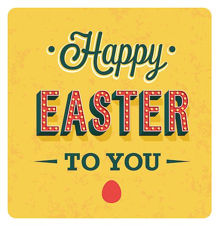 Happy Easter Day vintage greeting card. Vector illustration. Foto de stock - Super Valor sin royalties y Suscripción, Código: 400-08960089