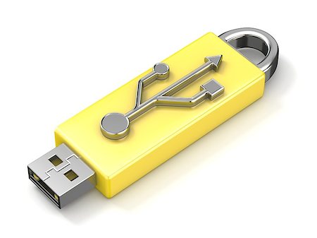 simsearch:400-05259481,k - USB flash drive. 3D render illustration isolated on white background Foto de stock - Royalty-Free Super Valor e Assinatura, Número: 400-08960311