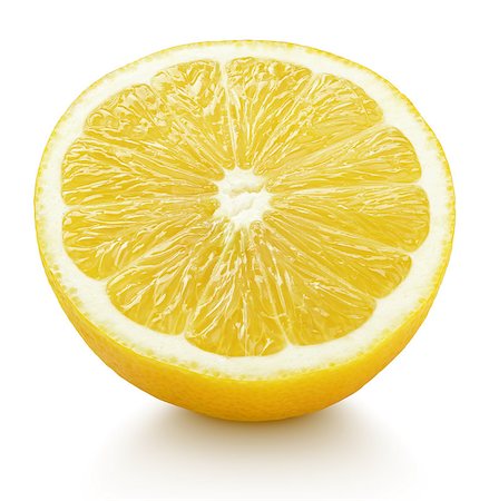 simsearch:400-08900179,k - Ripe half of yellow lemon citrus fruit isolated on white background with clipping path Photographie de stock - Aubaine LD & Abonnement, Code: 400-08960348
