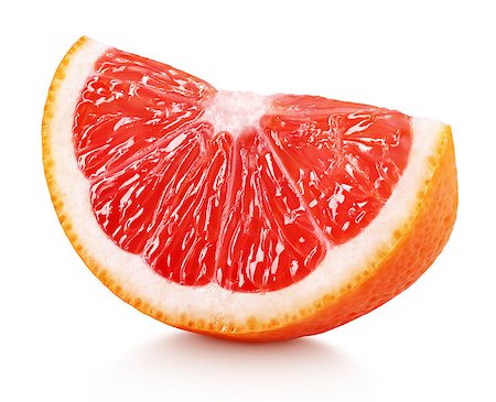 simsearch:400-08967896,k - Ripe slice of pink grapefruit citrus fruit isolated on white background with clipping path Photographie de stock - Aubaine LD & Abonnement, Code: 400-08960350