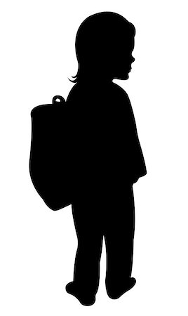 silhouettes of running black girl - student body silhouette Stock Photo - Budget Royalty-Free & Subscription, Code: 400-08960503