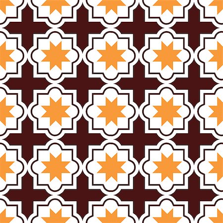 Repetitive wallpaper background inspired by ceramic tiles from Morocco, mosaic with abstract shapes Fotografie stock - Microstock e Abbonamento, Codice: 400-08960913