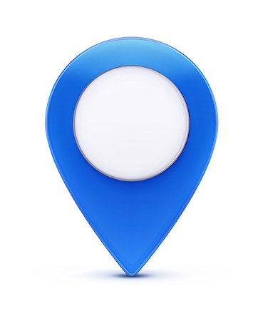 Vector illustration of glossy blue map location pointer icon Stock Photo - Budget Royalty-Free & Subscription, Code: 400-08961207