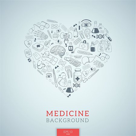 drugs heart - Vector background for medical topic. Eps 10 illustration. Stock Photo - Budget Royalty-Free & Subscription, Code: 400-08961371