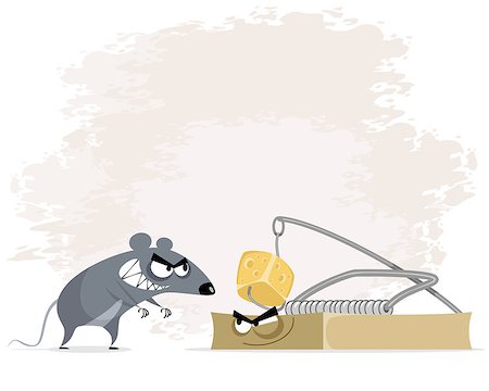 simsearch:400-03992981,k - Vector illustration of a rat and mousetrap Stock Photo - Budget Royalty-Free & Subscription, Code: 400-08961654