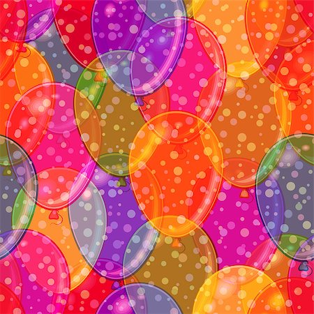 simsearch:400-08752377,k - Seamless Holiday Pattern, Tile Background with Beautiful Flying Colorful Balloons. Eps10, Contains Transparencies. Vector Stockbilder - Microstock & Abonnement, Bildnummer: 400-08961664