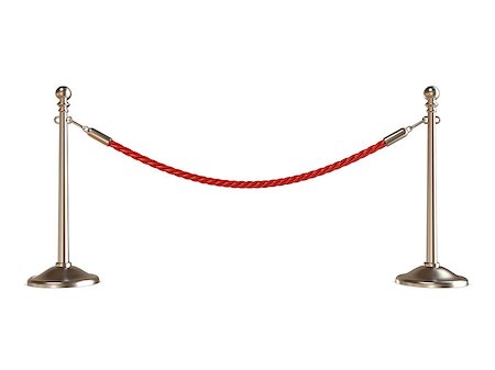 people in the movie theater line - Barrier rope on white. 3D render illustration isolated on white background Stock Photo - Budget Royalty-Free & Subscription, Code: 400-08961743