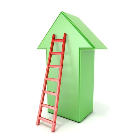 simsearch:400-08159289,k - Ladder leading an green arrow. Success concept. 3D render illustration isolated on white background Foto de stock - Royalty-Free Super Valor e Assinatura, Número: 400-08961763