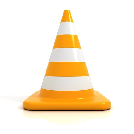 simsearch:400-04833604,k - Traffic cone 3d isolated on white background Photographie de stock - Aubaine LD & Abonnement, Code: 400-08961777