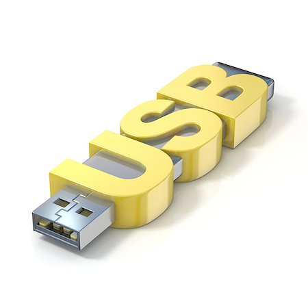simsearch:400-05259481,k - USB flash memory, made with the word USB. 3D render illustration isolated on white background Stockbilder - Microstock & Abonnement, Bildnummer: 400-08961782