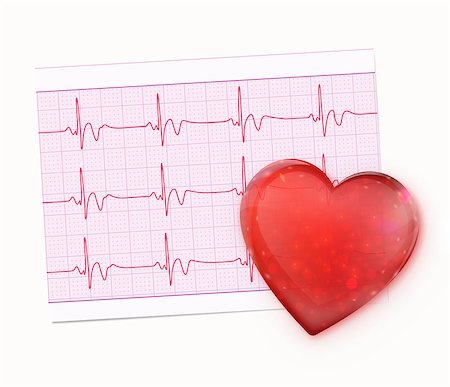 simsearch:400-07033534,k - Vector illustration of red heart shape with Electrocardiogram Record Paper Photographie de stock - Aubaine LD & Abonnement, Code: 400-08962006